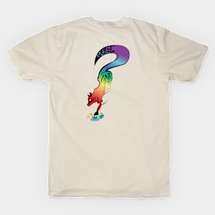 Rainbow Fox in Question T-Shirt